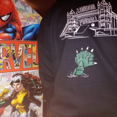 London pinball hoodie with hand