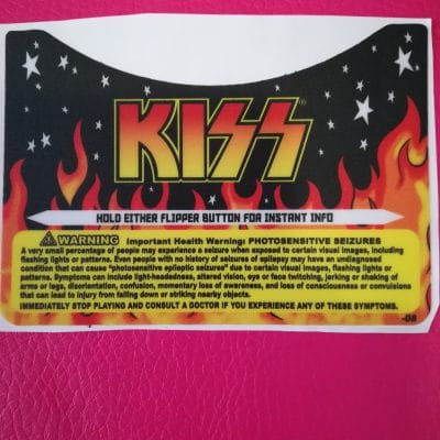 Kiss Pinball apron Decal
