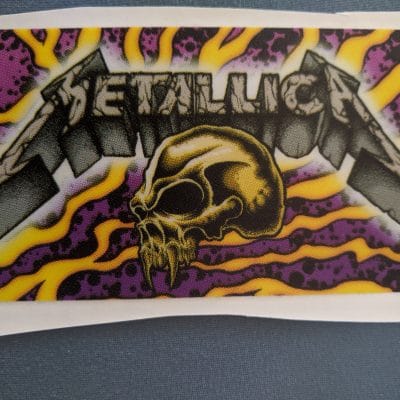 Metallica apron sticker