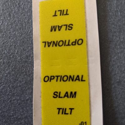 Stern yellow sticker