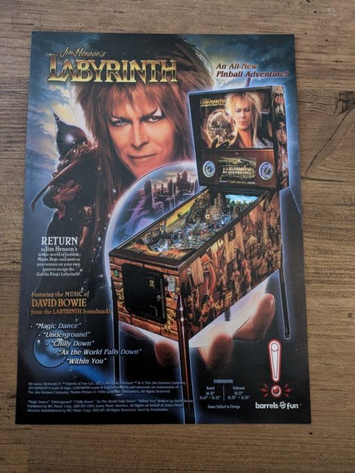 Labyrinth pinball flyer