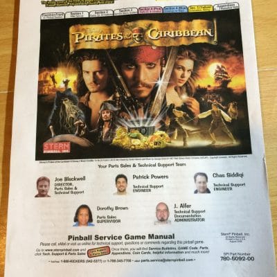 Pirates of the Caribbean Pinball Manual