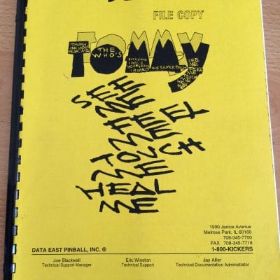 Tommy Pinball Manual